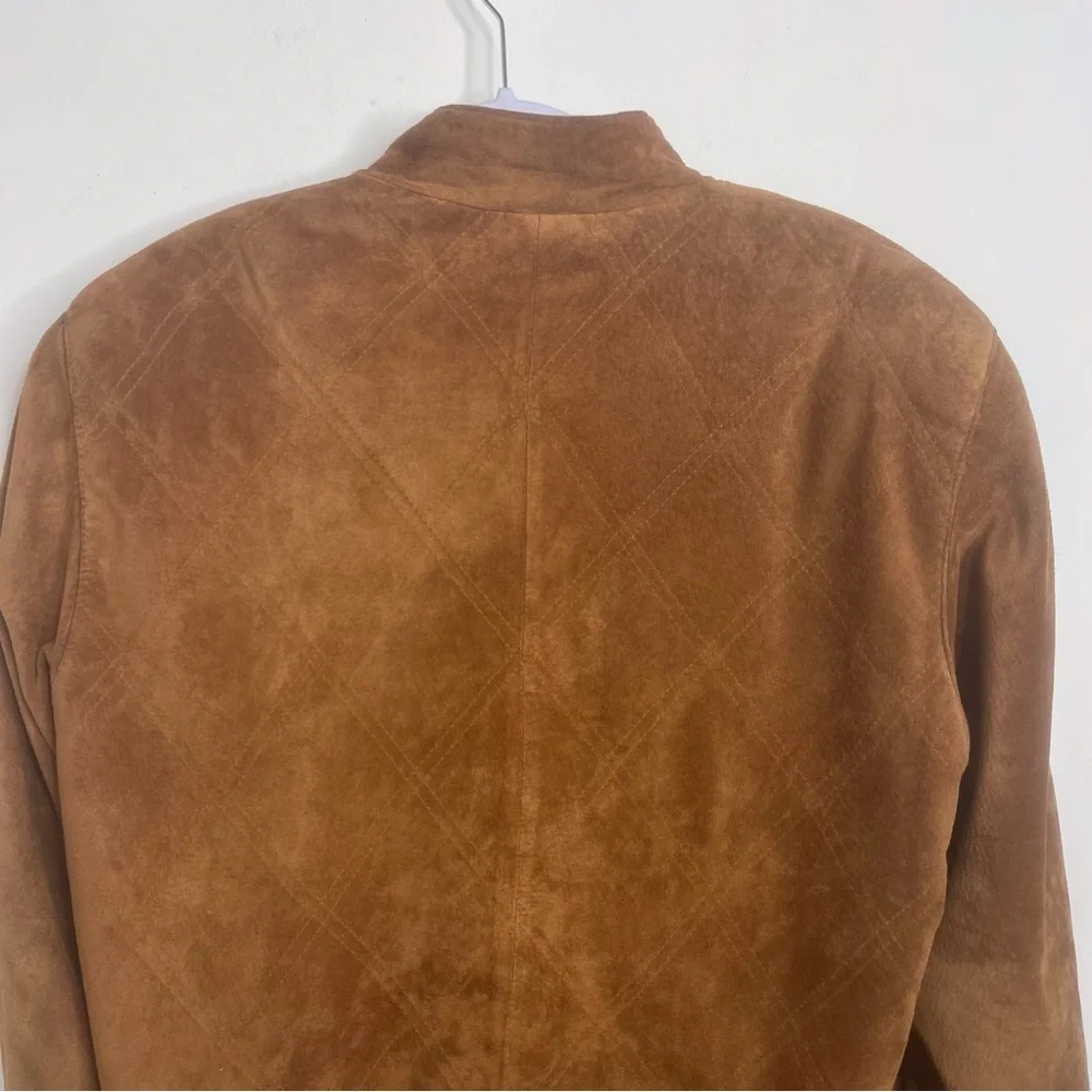 L.L. Bean 90's Vintage Suede Leather Button Front Pocket Barn Coat Size M - Picture 17 of 17